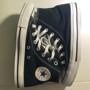 Women’s black hightop converse